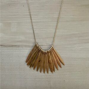 Anthropologie Gold Fan Necklace